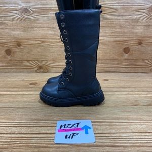 Toddler Knee High Lace Up Leather Combat Boots